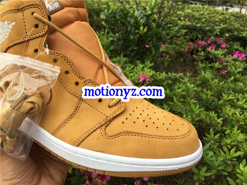 Authentic Air Jordan 1 Retro Wheat Yellow